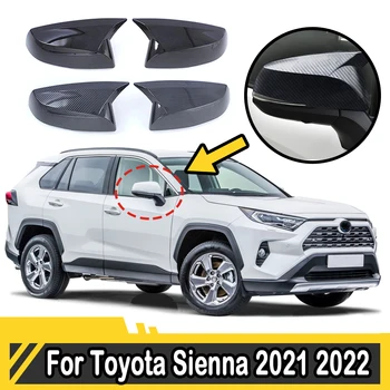  2PCS Lado da Asa Tampa do Espelho Rav4 2019-2022 Para Toyota Sienna Lado do Espelho de Vista Traseira Tampa de Acessórios do Carro