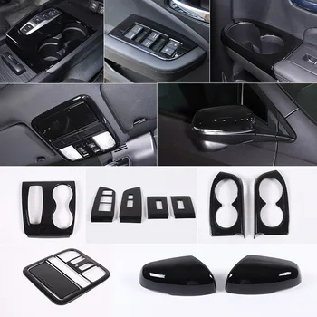  ABS Preto Para Honda Pilot 2015-2022 de Mudança de marcha Console Tampa do Painel de Elevador de Vidro Botão Quadro Decorativo Adesivo de Carro Acessórios