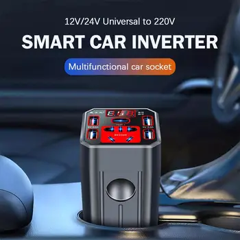  Carro Inversor com USB 3.0 Porta de Carregamento Rápido Carregamento, Display de LED de Carro Conversor de Energia Multifuncional Carregador do Carro do Soquete Acessórios