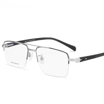  Homens De Óculos De Titânio Design Opticas Óculos De Prescrição De Óculos Metade Leitura Miopia Oculos De Duplo Feixe Grande De Tamanho De Quadro