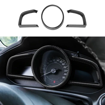  para Mazda 3 Axela 2014-2018 de Fibra de Carbono Painel Interior Instrumento Moldura Guarnição Tampa