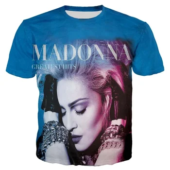  Popular Cantora Madonna 3D Impresso T-shirt Homens Mulheres Verão Harajuku Streetwear Manga Curta Moda Casual, Sexy Oversized Tops