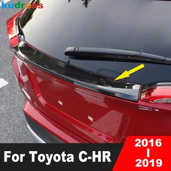  Traseira, Tampa do porta-malas Tampa de acabamento Para Toyota CHR C-RH 2016 2017 2018 2019 Fibra de Carbono Carro na Traseira de Moldagem Decore Tira Acessórios